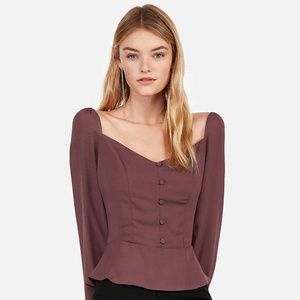 Express Sweetheart Button Blouse